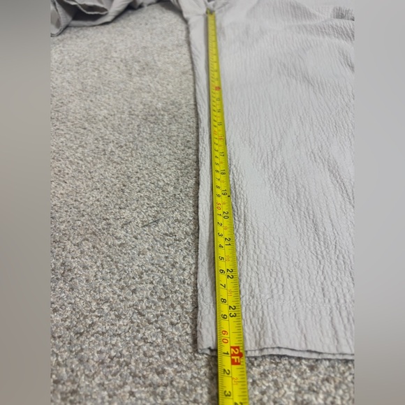 Eileen Fisher Stretch Organic Cotton Crop Pants Wide Leg Large Greige Chalk - Picture 8 of 15